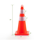 28-Inch PVC Fluorescent Reflective Traffic Cone (10-Pack) product image