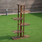 6-Tier Garden Wooden Shelf Storage Plant Rack Stand product image