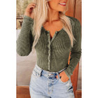 Snap-Down Button Ribbed Long Sleeve Bodysuit product image