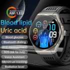 Newest Smart Watch Bluetooth Call Amoled Screen Ecg Blood Sugar Uric Acid Blood Lipid Body Temperature Radiation Level Color Brown product image