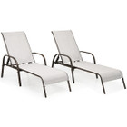 Adjustable Patio Chaise Folding Lounge Chair with Backrest (Set of 2) product image