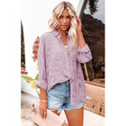 Women's Sheer Floral Pattern Button-Down Blouse product image
