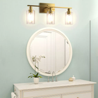 3 or 4-Light Modern Bathroom Wall Sconce with Clear Glass Shade product image