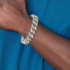 9-inch Stainless Steel Bracelet with CZ Stones product image