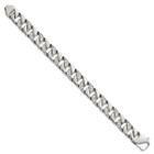 9-inch Stainless Steel Bracelet with CZ Stones product image