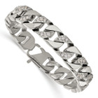 9-inch Stainless Steel Bracelet with CZ Stones product image