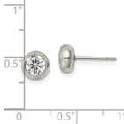 Polished 5mm Bezel CZ Stud Post Stainless Steel Earrings  product image