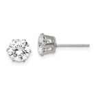 7mm Round CZ Stud Stainless Steel Earrings  product image