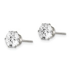 7mm Round CZ Stud Stainless Steel Earrings  product image