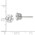 7mm Round CZ Stud Stainless Steel Earrings  product image