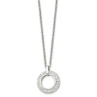 Stainless Steel White Enameled Open Circle Pendant Necklace product image