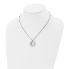 Stainless Steel White Enameled Open Circle Pendant Necklace product image