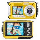 Waterproof Digital Camera Underwater Camera Full HD 2.7K 48 MP Video Recorder Selfie Dual Screens 16X Digital Zoom Flashlight Waterproof Camera for Snorkeling (Yellow) product image