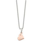 22-Inch Stainless Steel Pink Rose IP-Plated Necklace with CZ product image