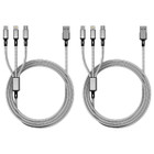 4-Foot 3-in-1 Nylon Braided Charging Cable - Lightning, USB-C, Micro-USB (1- to 5-Pack) product image