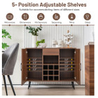 Mid-Century Modern Buffet Sideboard Server Cabinet with 9-Bottle Wine Rack product image