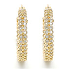 Gold-Filled High-Polish Nugget Hoop Earrings with Micro Pavé Setting product image