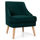 Velvet Upholstered Accent Chair with Rubberwood Legs product image