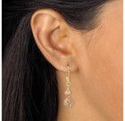 Goldtone Champagne Crystal Beaded Lever Back Drop Earrings  product image