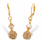 Goldtone Champagne Crystal Beaded Lever Back Drop Earrings  product image