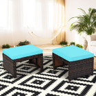 Patio Rattan Ottomans with Soft Cushion for Patio and Garden (2-Pack) product image