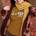 Peace, Love & Elefunks - Elephant Autumn Fall Graphic Tee product image