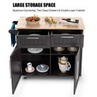 Kitchen Island Cart Rolling Storage Trolley with Towel Rack and Drawer product image