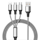 3-in-1 Nylon Braided 4-Foot Charging Cable for iPhone, Type-C, Micro USB product image
