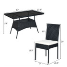 5-Piece Rattan Dining Set with Glass Table & High-Back Chair product image