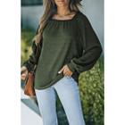 Hallie Square Neck Puff Sleeve Waffle Knit Top product image