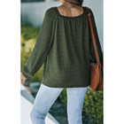 Hallie Square Neck Puff Sleeve Waffle Knit Top product image