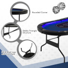 Foldable 10-Player Poker Table with LED Lights and USB Ports product image