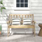2-Person Outdoor Teak Wood Garden Bench with Backrest and Armrests product image