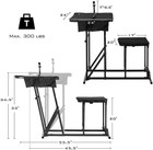 Foldable Bench Seat with Adjustable Height Table Rest product image