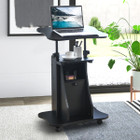 Height-Adjustable Sit-to-Stand Laptop Desk Cart with Storage product image