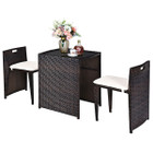 Outdoor Rattan Space Saving 3-Piece Patio Set product image