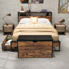 Flip Top Wooden Storage Bench with Cushion product image