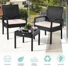 Black Rattan Wicker Patio Sofa Set with Cushions product image