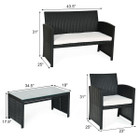 Costway 4-Piece Rattan Patio Cushioned Sofa and Table Set product image