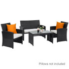 Costway 4-Piece Rattan Patio Cushioned Sofa and Table Set product image