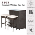 Costway 3-Piece Patio Rattan Wicker Bar Dining Set product image