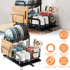 NewHome™ 2-Tier Dish Drying Rack with Drainboard  product image