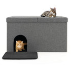 Cat Litter Box Enclosure Hidden Furniture with Urine Proof Litter Mat product image