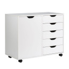 White Rolling 5-Drawer Cabinet product image