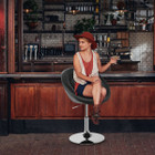 Adjustable PU Leather Swivel Chair with Round Tufted Back product image