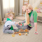 Toddler's Wooden Toy Train Set with Stacking Blocks product image