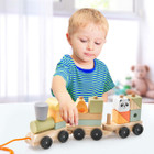 Toddler's Stackable 3-Section Wooden Train Set product image