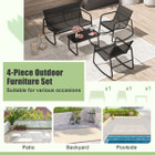 4-Piece Patio Rocking Set with Glass-Top Table product image