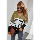 Women's Colorblock Large Button Knit Cardigan product image