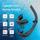 Diving Snorkel Portable Foldable Multi-color Silicone Freediving Snorkel For Swimming Diving Color Blue product image